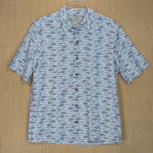 L.L.Bean Shirt‎ Tropics Fish Casual Men's Short Sleeve Button Down Men's Small - Picture 4 of 7